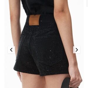 ALEXANDER WANG Black Embellished High-Waist Women's Shorts